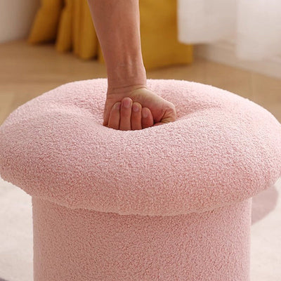 Contemporary Simplicity Mushroom Shape Velvet Pouf Footstool For Living Room