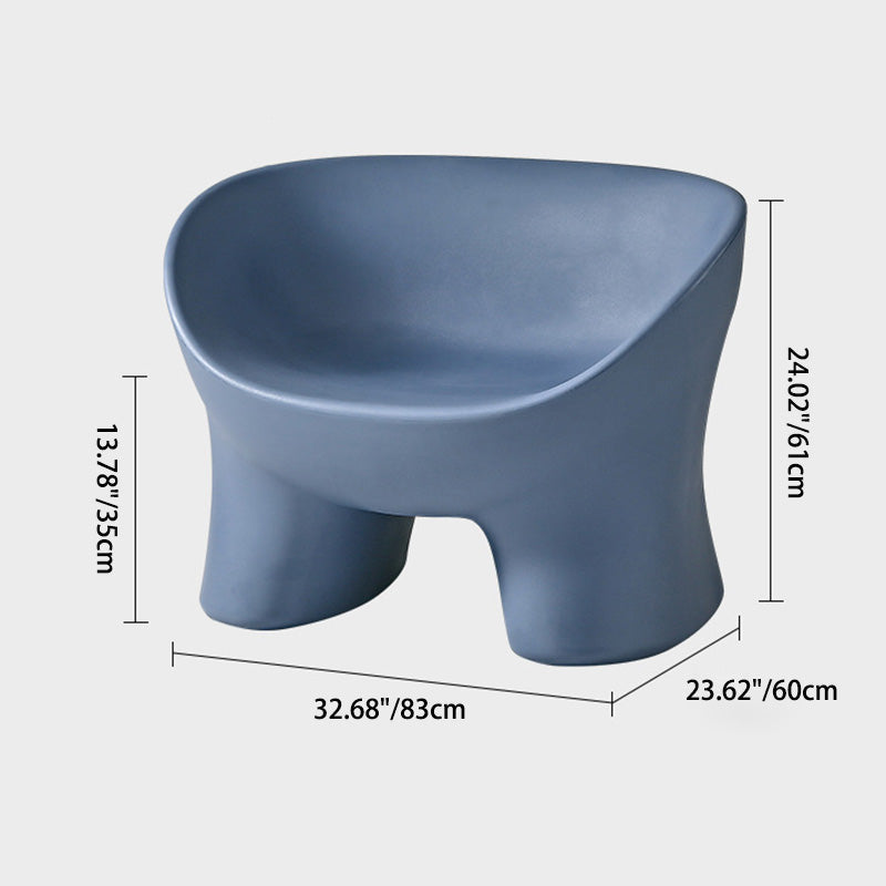 Contemporary Creative Elephant Legs Plastic Chair Backrest 2 Legs For Living Room