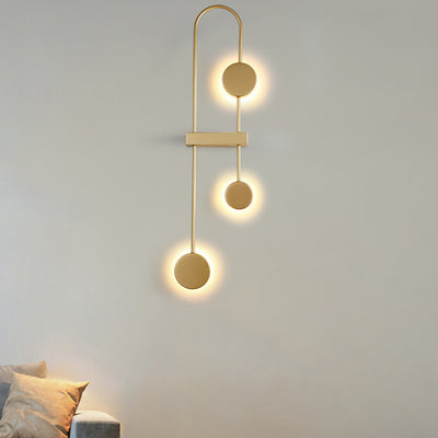 Contemporary Nordic Round Geometric Metal Acrylic LED Wall Sconce Lamp For Hallway