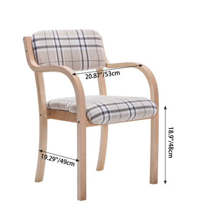 Contemporary Nordic Wood Cotton Linen Fabric Leather Velvet Sponge Square Dining Chair Backrest Armrest For Dining Room