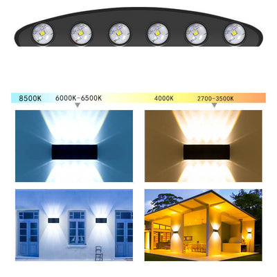 Modern Black Aluminum Waterproof Outdoor Patio LED Wall Sconce Lamp