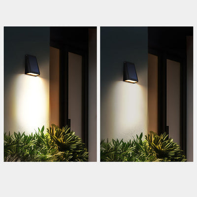 Modern Minimalist Solar Rectangular Trapezoidal ABS PC LED Wall Sconce Lamp For Garden