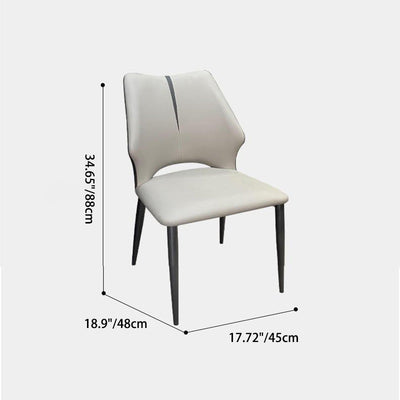 Contemporary Luxury Square Microfiber Leather Carbon Steel Dining Chair Backrest For Dining Room