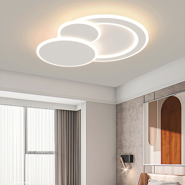 Modern Minimalist Round Acrylic Iron LED Flush Mount Ceiling Light For Living Room