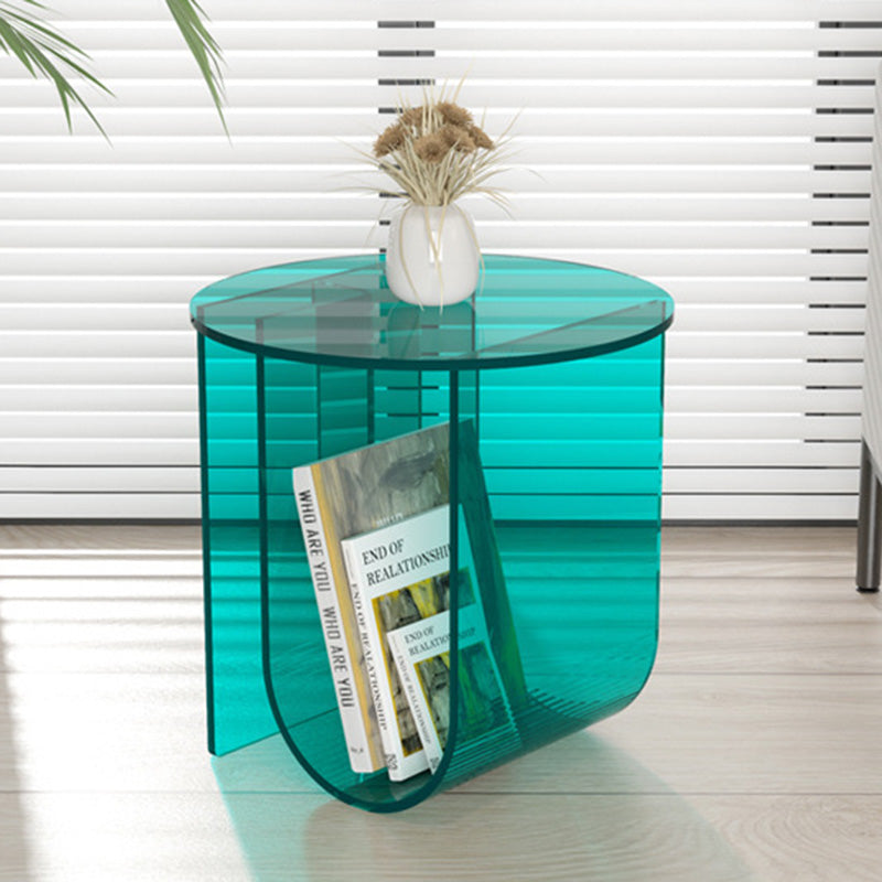 Contemporary Nordic Curved Acrylic End Table Storage For Living Room