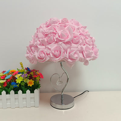 European Romantic Rose 1-Light Decorative Table Lamp