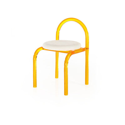 Contemporary Nordic Acrylic Velvet Sponge Round Arched Dining Chair Backrest For Dining Room