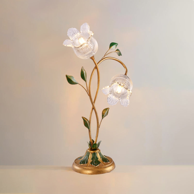 Modern Art Deco Flower Branch Leaf 1/2 Light Table Lamp For Bedroom