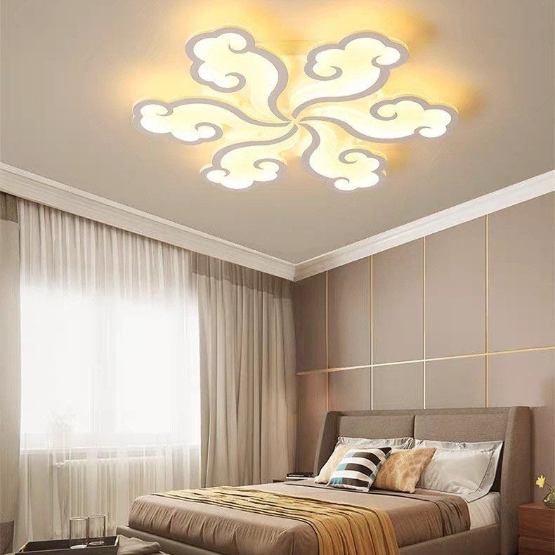 Modern Minimalist Xiang Yun Iron Acrylic LED Semi-Flush Mount Ceiling Light For Living Room