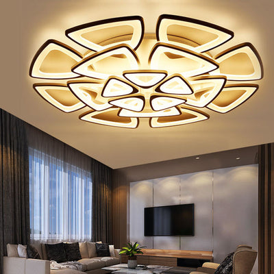 Contemporary Creative Combination Triangle Hardware Acrylic LED Flush Mount Ceiling Light For Living Room