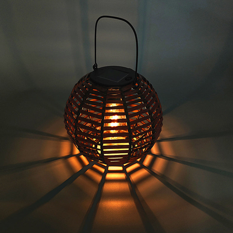 Contemporary Creative Round Iron Plastic Solar LED Table Lamp For Living Room