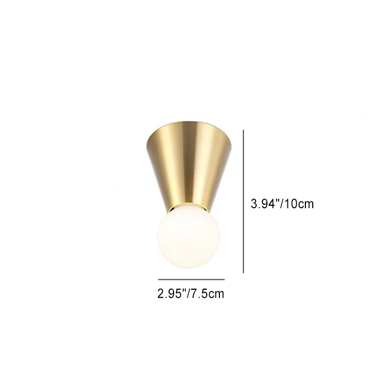 Nordic Minimalist Conical Design 1-Light Flush Mount Light