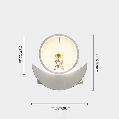 Contemporary Creative Resin Space Astronaut Round Iron Aluminum Shade LED Kids Wall Sconce Lamp For Bedroom