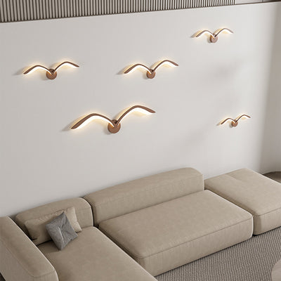 Modern Minimalist Iron Acrylic Gull Arch LED Wall Sconce Lamp For Living Room