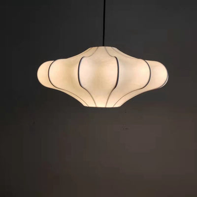 Lampe suspendue nordique simple en soie forgée à 1 lumière 