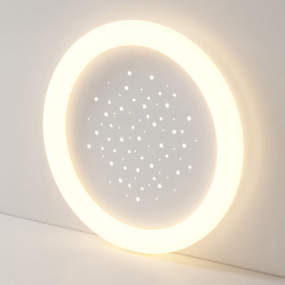 Modern Simplicity Iron Acrylic Round Starry Sky LED Flush Mount Ceiling Light For Bedroom