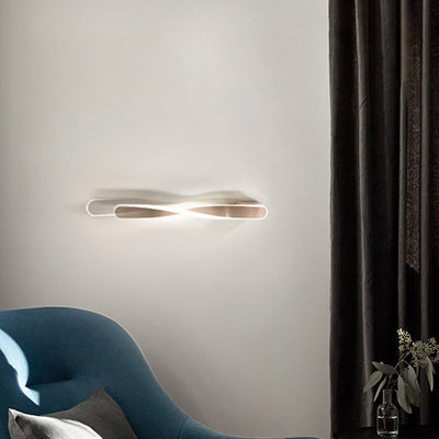 Modern Minimalist Spiral Long Aluminum Silicone LED Wall Sconce Lamp For Living Room