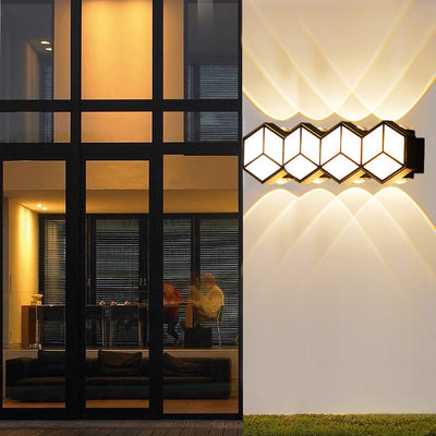 Traditional European Waterproof Aluminum Acrylic Lozenge LED Wall Sconce Lamp For Outdoor Patio