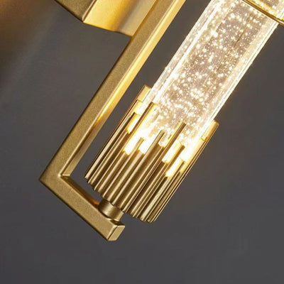 Contemporary Luxury Cylinder Iron Crystal LED Wall Sconce Lamp For Living Room