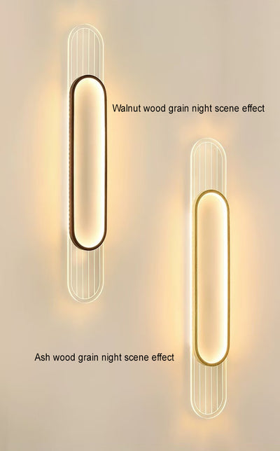 مصباح حائط LED بيضاوي الشكل من الحديد الأكريليكي الشمالي المعاصر لغرفة المعيشة 