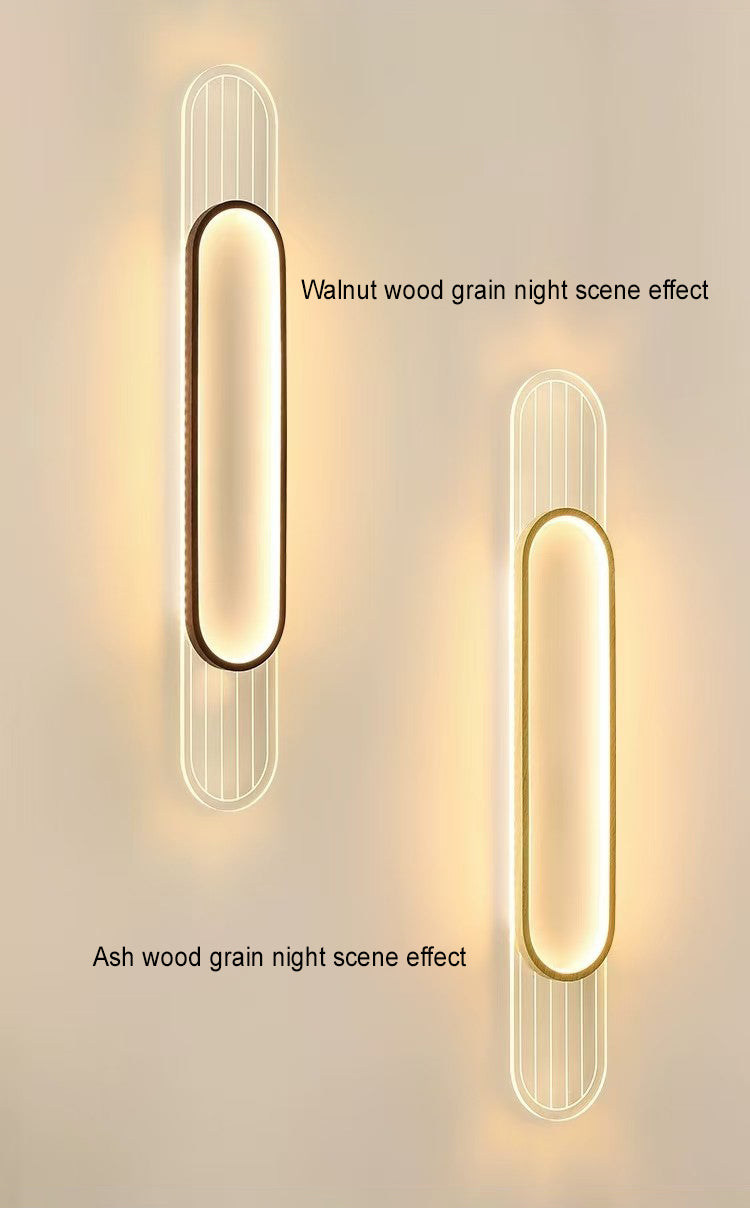 مصباح حائط LED بيضاوي الشكل من الحديد الأكريليكي الشمالي المعاصر لغرفة المعيشة 