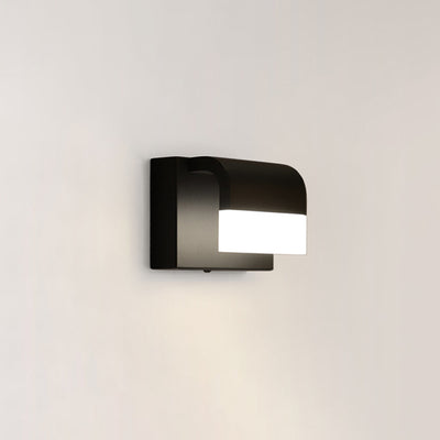 Modern Minimalist Rectangle Iron Aluminum PS LED Wall Sconce Lamp For Bedroom