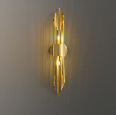 Modern Minimalist Cylindrical Copper Acrylic 2-Light Wall Sconce Lamp For Bedroom