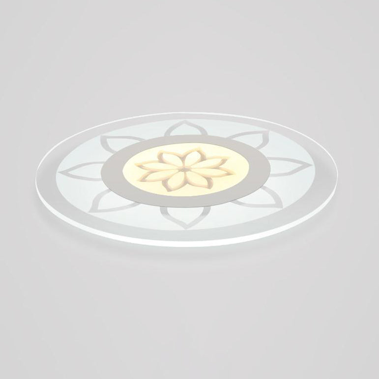 Modern Simplicity Iron Acrylic Round Flower Leave LED Flush Mount Ceiling Light For Living Room