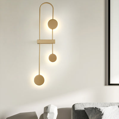 Contemporary Nordic Round Geometric Metal Acrylic LED Wall Sconce Lamp For Hallway