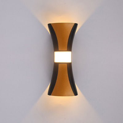 Outdoor Modern Rolled Edges Column LED Waterproof Wall Sconce Lamp