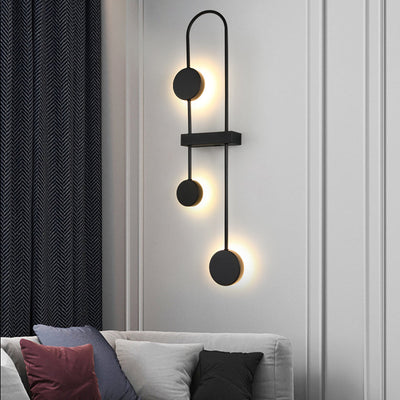 Modern Minimalist U Shaped Circle Metal Acrylic LED Wall Sconce Lamp For Bedroom