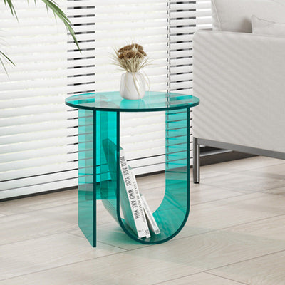 Contemporary Nordic Curved Acrylic End Table Storage For Living Room