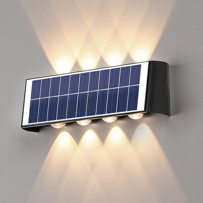 Modern Simplicity Solar Waterproof Rectangular ABS PMMA LED Wall Sconce Lamp For Outdoor Patio