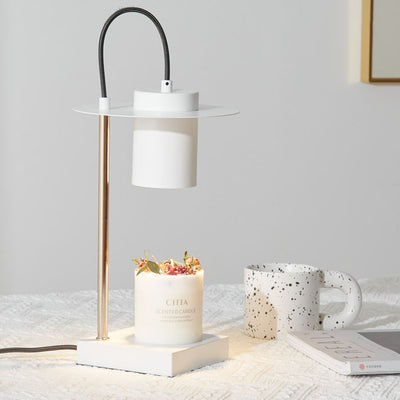 Modern Minimalist Wrought Iron Cylinder 1-Light Melting Wax Table Lamp For Bedroom