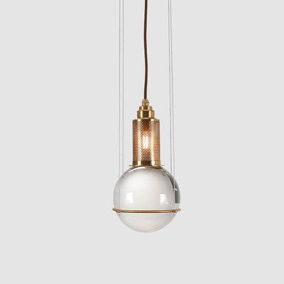 Modern Minimalist Round Ball Cylinder Iron Glass 1-Light Pendant Light For Living Room