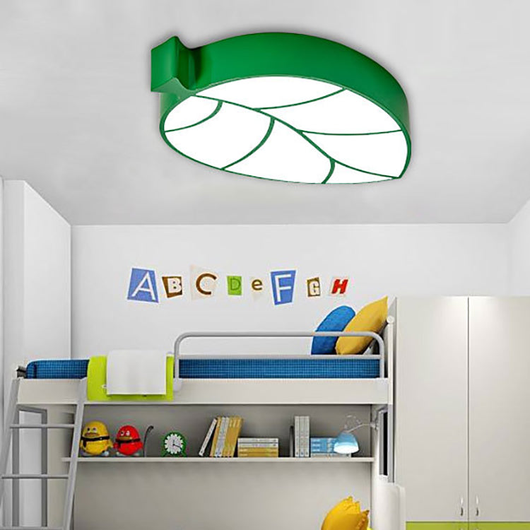 Modern Simplicity Kids Metal Acrylic Foliage Elliptical LED Flush Mount Ceiling Light For Bedroom