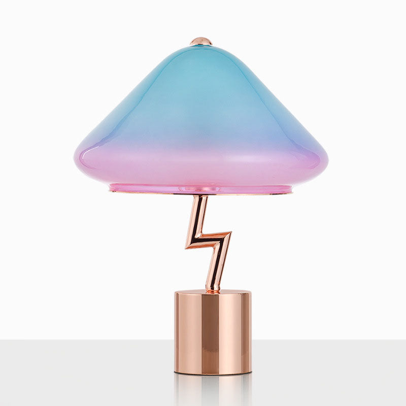 Nordic Modern Mushroom Glass Shade Iron Base 1-Light Table Lamp