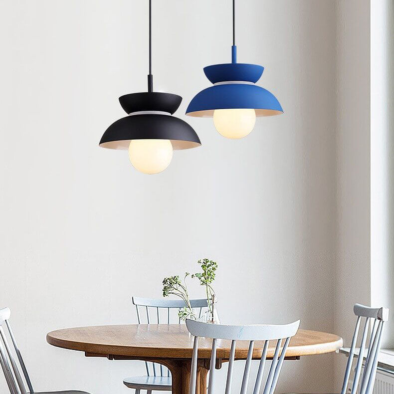 Nordic Minimalist Color Solid Aluminum 1-Light Pendant Light