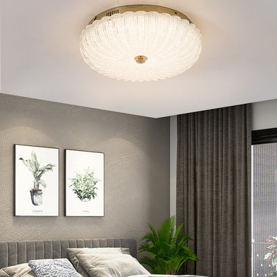 Modern Minimalist Round Stainless Steel Acrylic LED Flush Mount Ceiling Light For Living Room