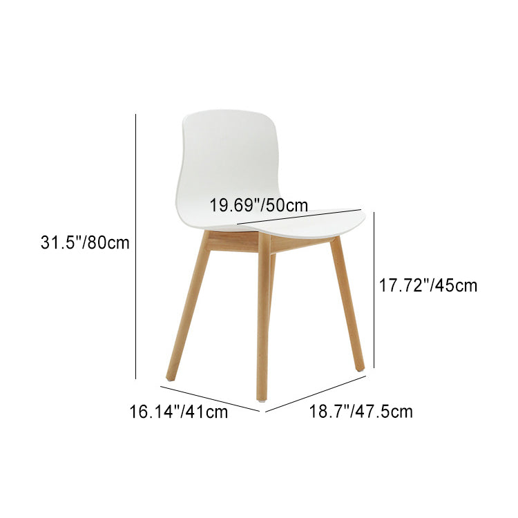 Contemporary Nordic Curved Square PP Wood Dining Chair Backrest For Dining Room