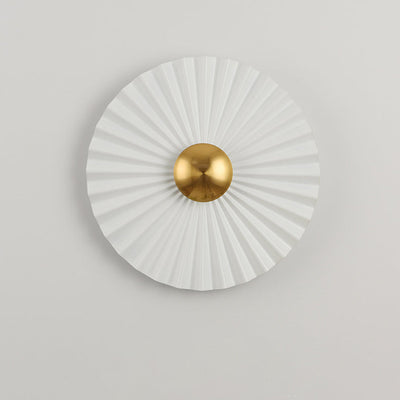 Contemporary Creative Round Scallop Hardware LED Wall Sconce Lamp For Living Room