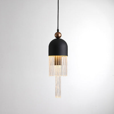 Contemporary Creative Irregular Graphic Glass Rod Hardware Aluminum LED Chandelier For Living Room