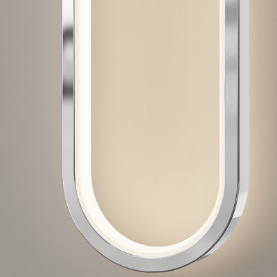 Modern Minimalist Long Oval Hardware Aluminum LED Wall Sconce Lamp For Living Room