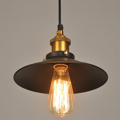 Contemporary Industrial Iron Saucepan Lid Shape Glass 1-Light Pendant Light For Dining Room