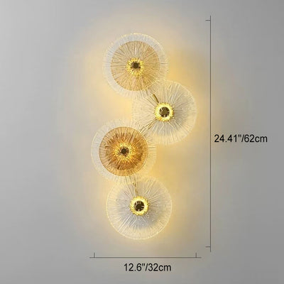 Lampe moderne de luxe en verre de forme de feuille de Lotus, applique murale LED en fer