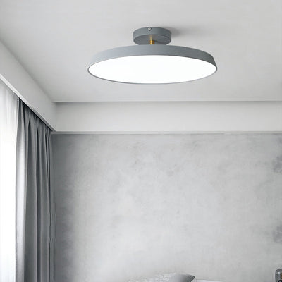 Modern Minimalist Round Hardware Acrylic LED Semi-Flush Mount Ceiling Light For Living Room