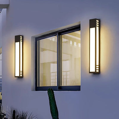 Contemporary Simplicity Stainless Steel Acrylic Column LED Waterproof Wall Sconce Lamp For Outdoor Patio