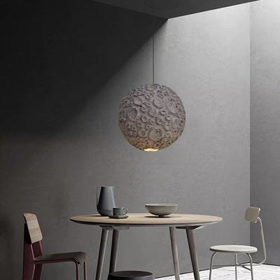 Contemporary Creative Irregular Porous Planet Shade 1-Light Pendant Light For Living Room