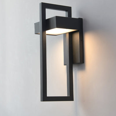 Modern Minimalist Geometric Frame Stainless Steel LED Waterproof Wall Sconce Lamp For Outdoor Patio