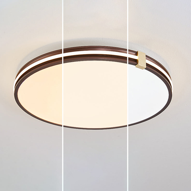 Modern Minimalist Round Square Aluminum Acrylic LED Flush Mount Ceiling Light For Bedroom